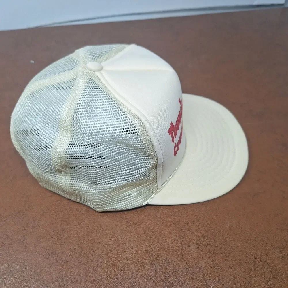 Vintage Thunder Country 99.3 FM Trucker Hat Cream Mesh Snapback Cap One Size
